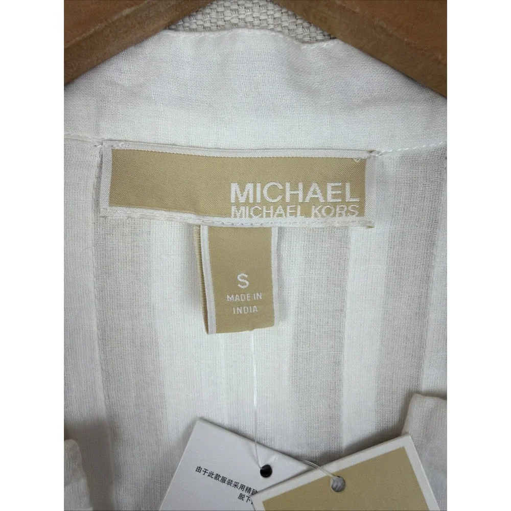 Michael Kors Eyelet Lace Tunic Dress Size S White Beach Cover-Up NWT (*defect)